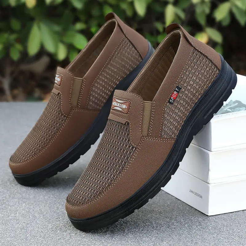 Giày Vải Công Sở Nam Đế Bằng Siêu Nhẹ Chất Liệu Lưới Đa Lớp Màu Thuần Khiết 1