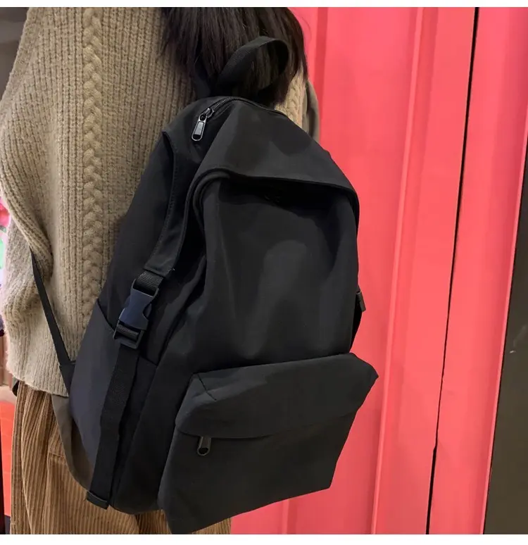 Tas Ransel Laptop Polos Nilon Wanita Pria Yoshi Waterproof Import Yoshi B Korean Polyester backpack remaja kuliah sekolah