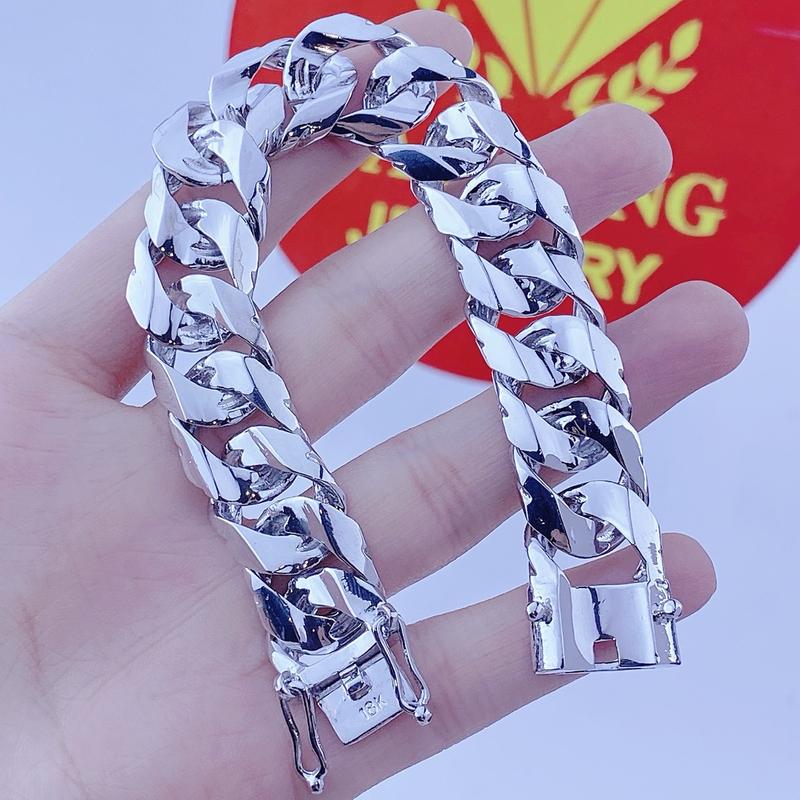 Lắc tay xi bạch kim lật sụn 1 lượng - Trang sức bảo long