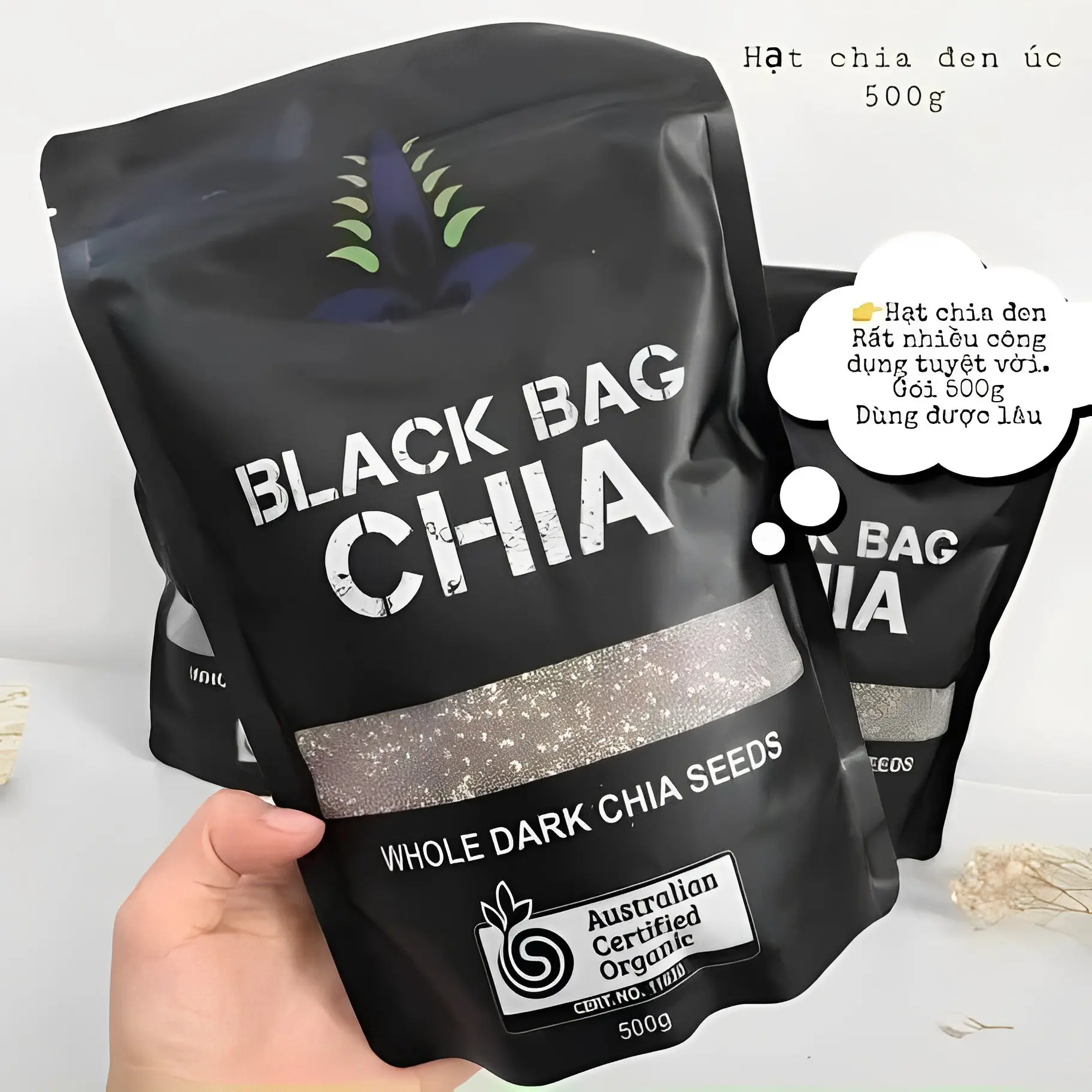 [Túi 500gram] Hạt chia úc nguyên chất ăn kèm yến mạch cực ngon, bổ dưỡng, tốt cho sk