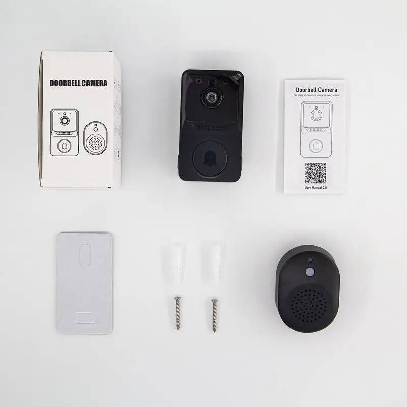 Modern Smart Wireless Doorbell Camera, Outdoor Camera Doorbell with Chime Included, 2-way Audio, Night-Vision, Cloud Storage Service, 2.4G Wi-Fi, Live View, Wireless Video Doorbell, Home Security System, Wifi Smart Doorbell 3