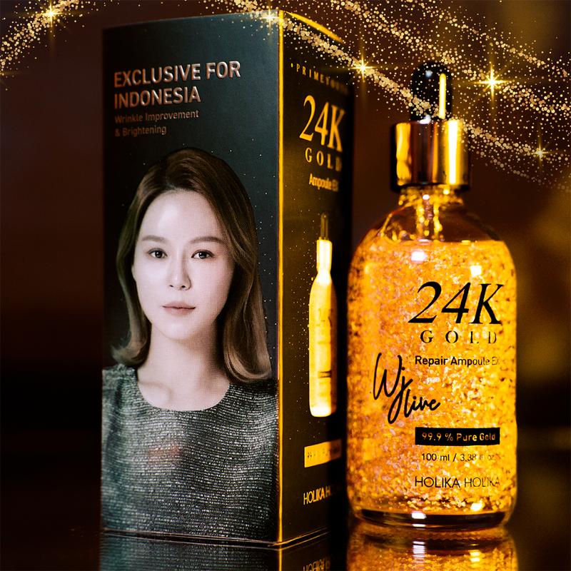 [Holika Holika] NEW 24K Gold Ampoule ( Serum Wajah Emas) Kerutan Mencerahkan Vitamin Mengencangkan 3