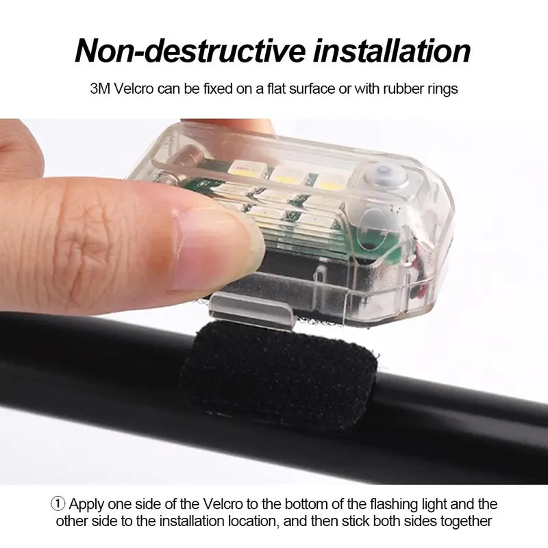 Đèn LED nhấp nháy, với điều khiển loại bỏ, Đèn cảnh báo chống va chạm, Thích hợp cho ô tô, xe máy, máy bay không người lái, xe tay ga, [Hàng Có Sẵn] Đèn nhấp nháy 3