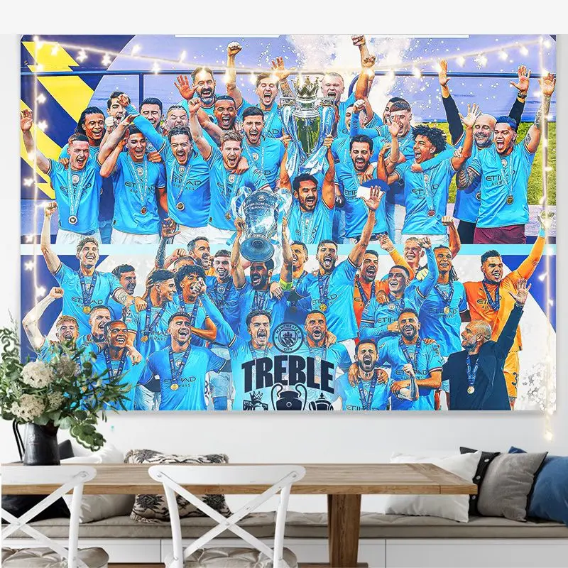 Cờ Manchester City, 2023, Treo Áp Phích Champions League, Vải Nền Treo Bóng Đá Quốc Gia, Thích Hợp Cho Học Sinh Và Người Hâm Mộ, Trang Trí Phòng Ngủ, Vải Treo Bóng Đá