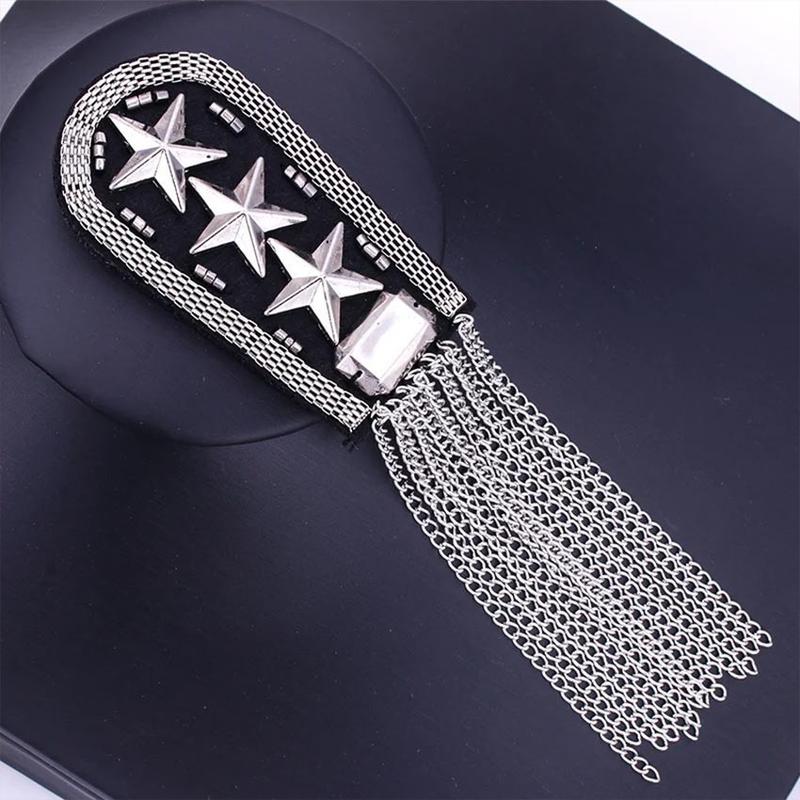 Evolet Paskibra Rumbai Bahu Model Rivet Logam / Tanda Pangkat Paskibra Aksen Rivet + Rumbai Untuk Penyanyi / Panggung Gaya Vintage Punk Aksesoris Fashion Wanita 2