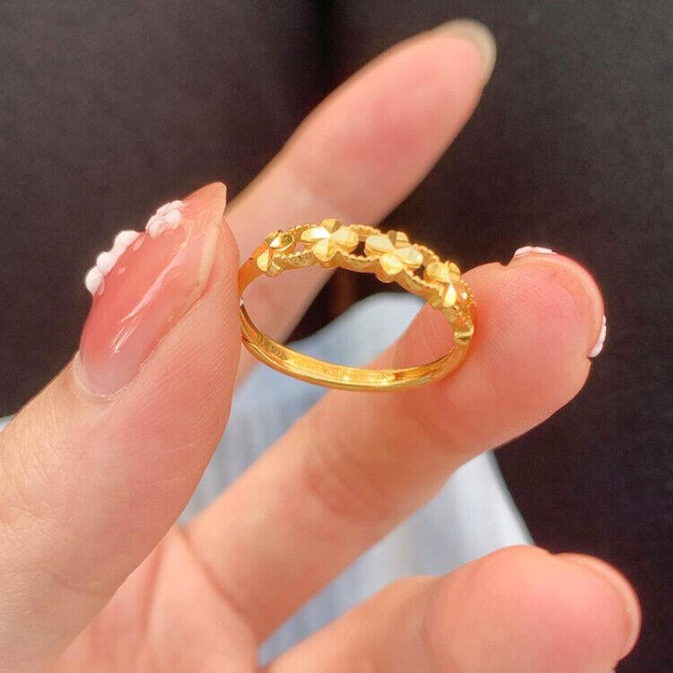 Nhẫn Cỏ Bốn Lá Vàng Không Phai Màu Có Thể Điều Chỉnh Nhẫn Cỏ Ba Lá Nữ Mới Thích Hợp Làm Quà Tặng Cho Bạn Gái Mẹ Và Phụ Nữ|