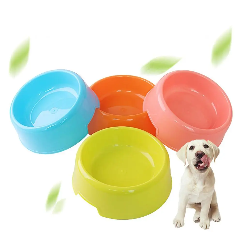Cat Dog Water Bowls Plastic Candy Color Cat Bowl Round Cat Feeding Bowl Pet Food Bowl Grip Design Plastic Dog Bowls for Puppy Kitten