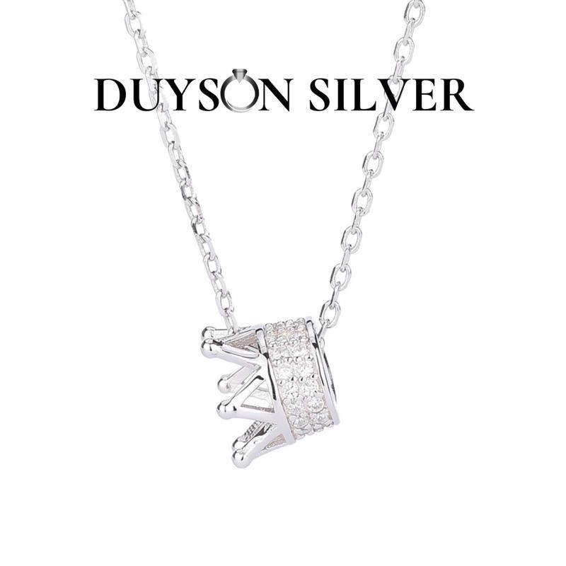 Vòng cổ bạc nữ vương miện 3D Dây chuyền bạc Crown DUYSON SILVER DCKX7