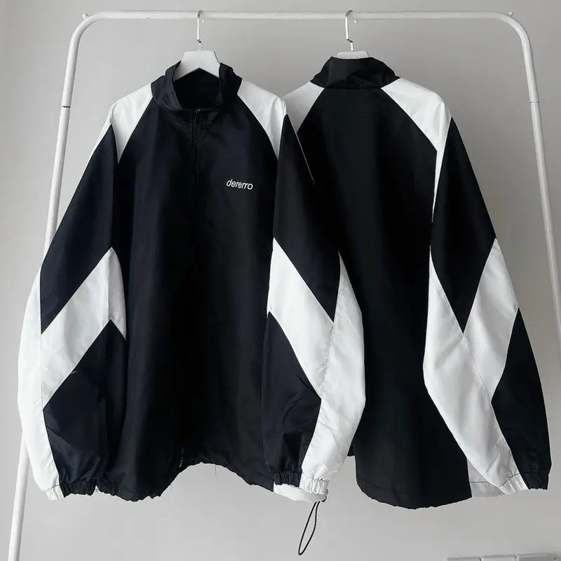 Áo Khoác Dù DERERRO Logo Bomber Nam Nữ Ulzzang Form Rộng Nam Nữ Năng Động Cực Ngầu Menswear Tay Dài Jacket Xanh Đen 2
