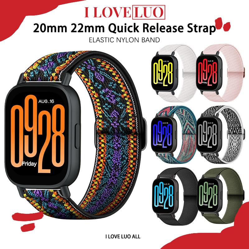 22mm 20mm Nylon Strap for Redmi Watch 5 Active/Redmi Watch 5 Lite Quick Release Adjustable Band Belt for Tali Jam Tangan Smartwatch Samsung Galaxy Watch 7 6 5 4 FE/Huawei Watch GT 6 5/Garmin/Amazfit Bip 6 GTS GTR/Xiaomi Watch/Active/Itel/Aolon/Advan