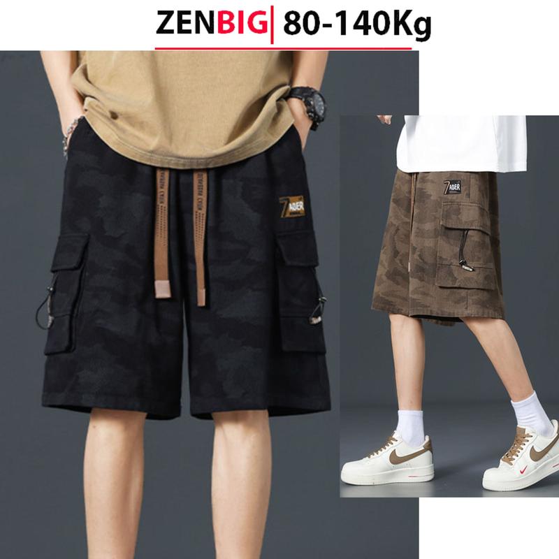 Quần short nam Bigsize ZENBIG, Quần short kaki túi hộp cạp chun dây rút cho người béo mập Menswear Thun