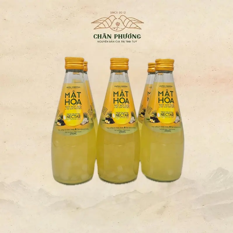 Chân Phương | Set 06 chai Mật hoa Thốt Nốt tươi với topping là thịt quả Thốt Nốt (290ml/chai) 1