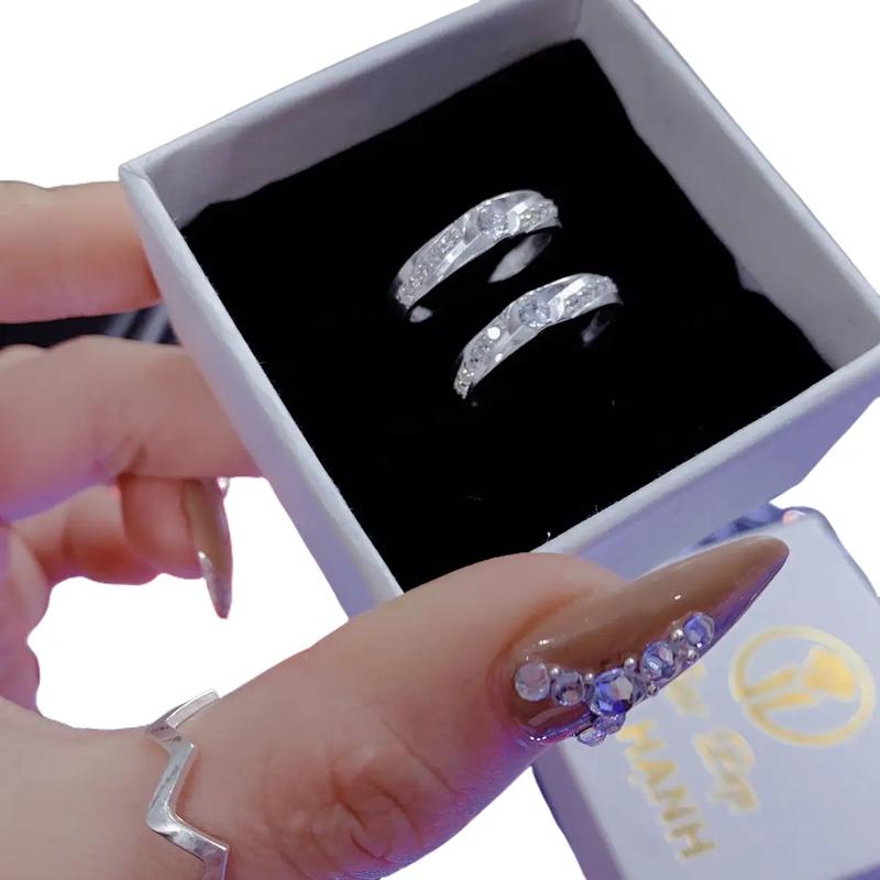 (NĐ14) Nhẫn Đôi Tình yêu Kỷ niệm bạc ta nhẫn cặp BẠC THẬT Bạc Đẹp Hải Hạnh HHJ