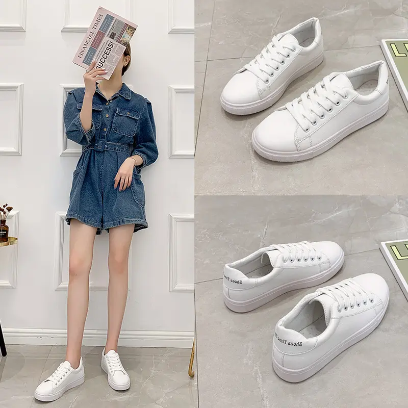 Trendy, simple, fashionable, classic, versatile, student, casual, little white shoes