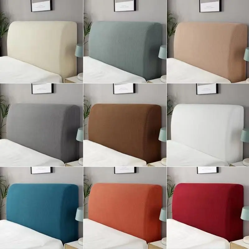 2025 All-inclusive Elastic Fabric Bed Head Cover Solid Color Headboard Frame Dust Wrap Bedroom Decor