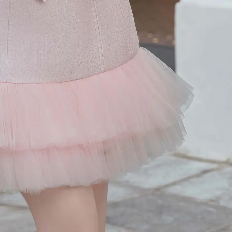 HALIA - Váy Kiera Women Dress Màu Hồng Pastel đầm  màu Kim Tuyến 4