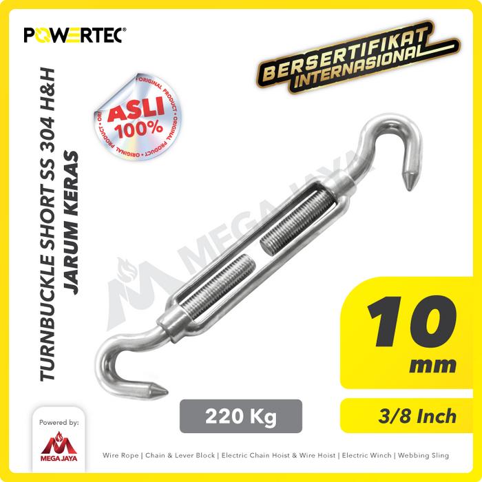 Gambar POWERTEC Turnbuckle / Jarum Keras SS Hook & Hook M10 Span Skrup Short dari megajaya.co.id Kota Administrasi Jakarta Pusat Tokopedia