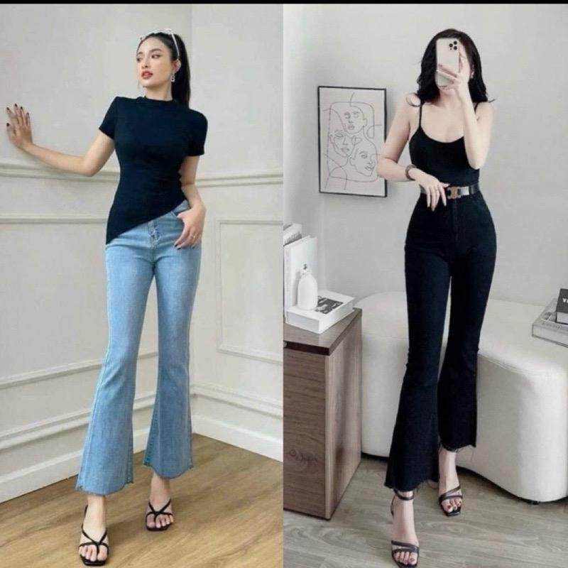 Quần Jean Lỡ 9 tấc  Dài 90 cm  Chất Co Giãn Lai Cắt (m5-m55 Mặc Xinh) Nữ Pants Denim Women Có Túi