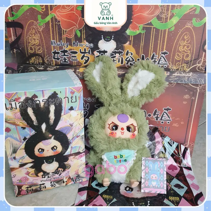 Blind Box Bé Ba Thỏ Thị Trấn hàng VN - mắt ngẫu nhiên, BB3 Bé ba Thỏ Thị Trấn Full Box búp bê nhồi bông quà tặng cho bé sẵn SLL - mắt ngẫu nhiên 4