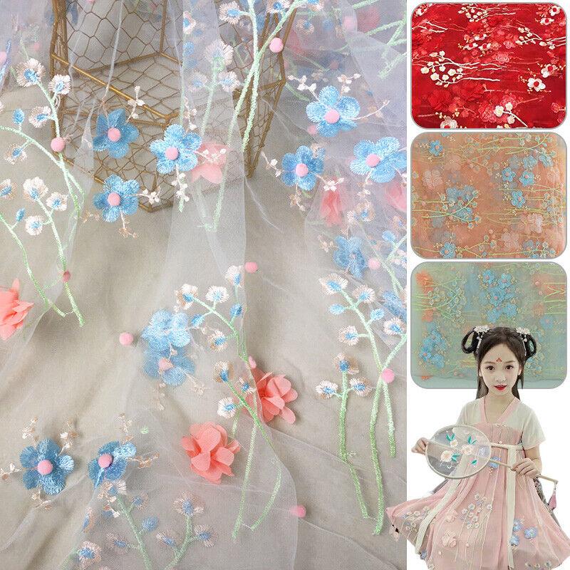 Vải ren thêu, lưới hoa, vải tuyn, váy đầm, rèm cửa tự làm, thủ công, 1 yard 0