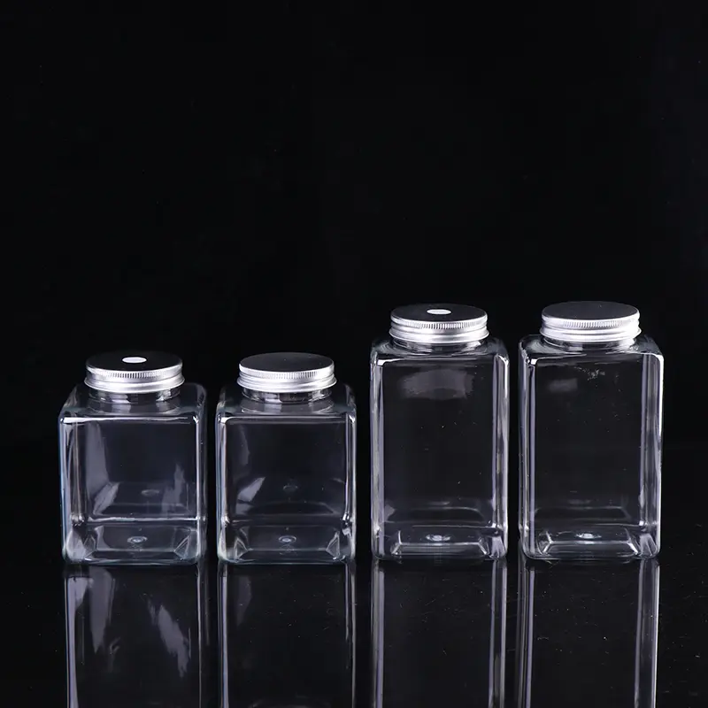 Chai nhựa PET 500ML, hộp đựng dùng một lần có nắp Màu bạc , nắp nước trái cây 0