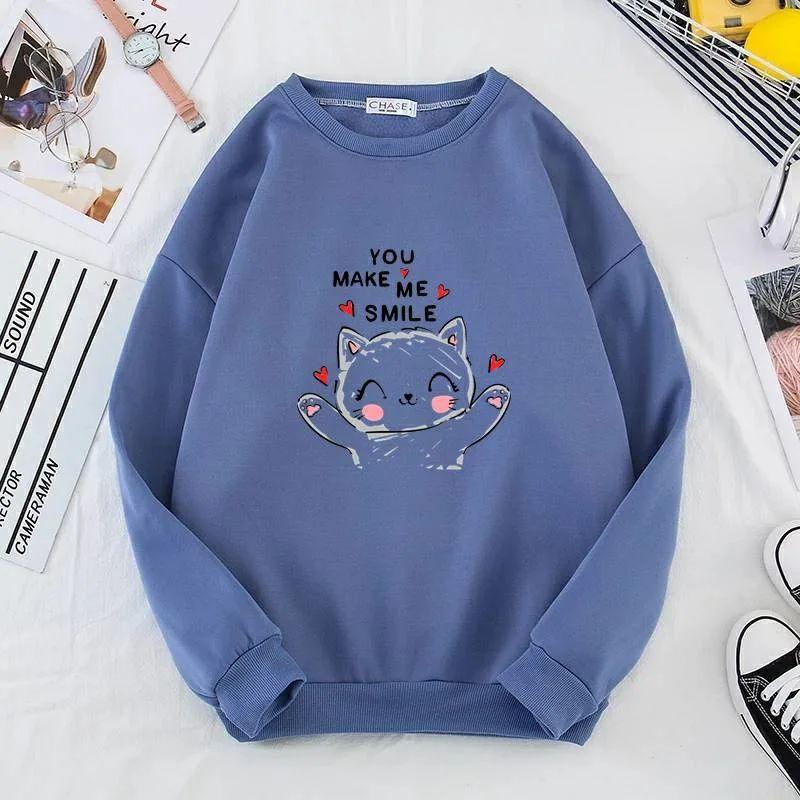 SWEATER WANITA OVERSIZE YOU MAKE ME SMILE CREWNECK WANITA SIZE M TO XXL TEBAL 2