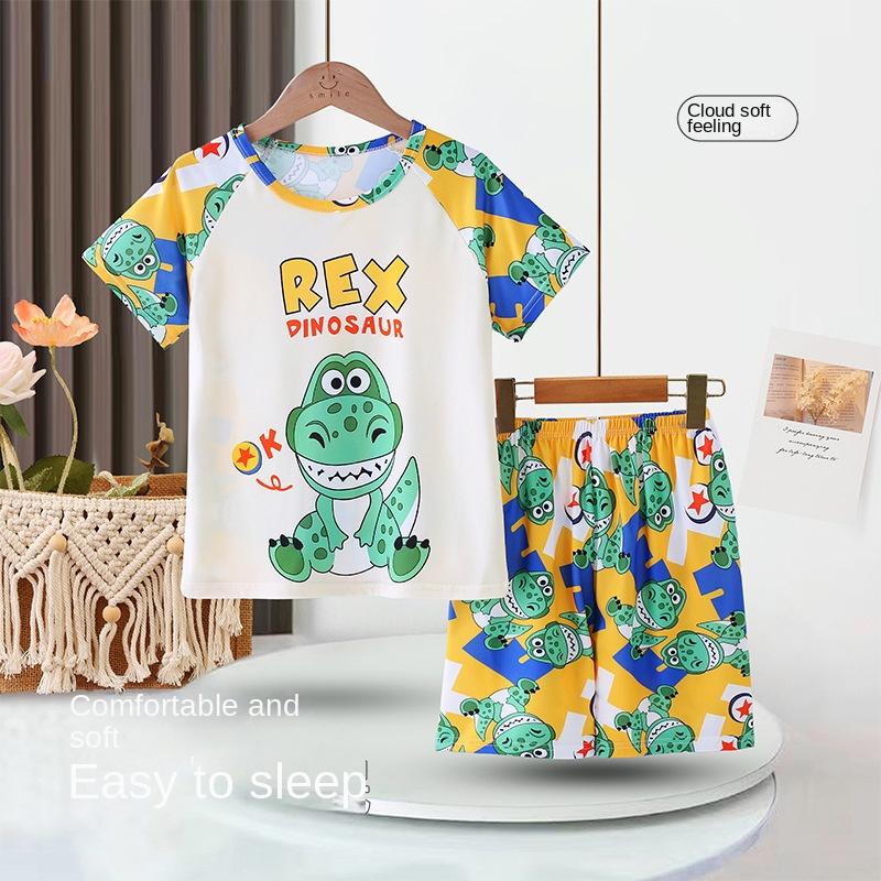 Product Introduction of Bộ Đồ Ngủ Mùa Hè Cho Bé Gái, ngắn Tay Và Quần Đùi, Chất Liệu Mỏng, Thích Hợp Cho Trẻ Em, Cho Bé Gái Và Bé Trai, Bộ Đồ Mặc Nhà Dễ Thương 12