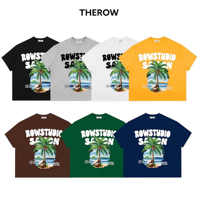 Áo Thun Big Boxy Local Brand THEROW Tay Ngắn Cotton " CÂY DỪA COCONUT " Menswear Unisex Nam Nữ Cổ Tròn Streetwear Hot Trend Mùa Hè