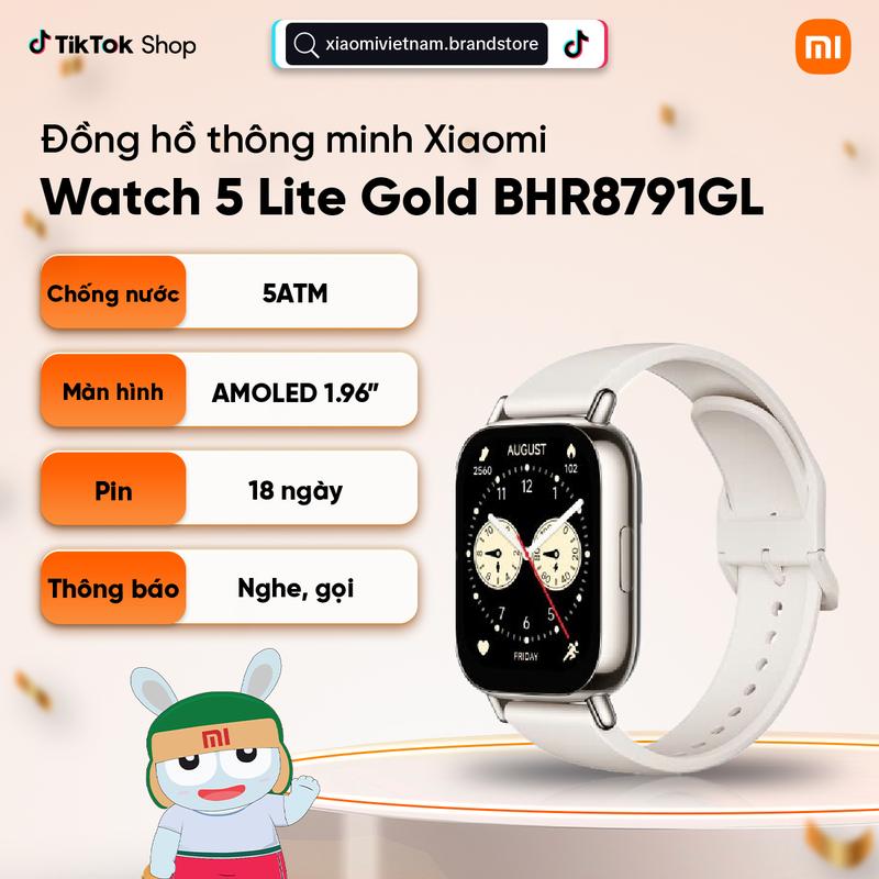  Đồng hồ thông minh Xiaomi Redmi Watch 5 Lite Gold BHR8791GL - Màn Hình - Smartwatch 