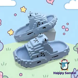 Happy Sandal Sandal Anak Minecraft-MC Empuk/Ringan untuk Anak Laki-laki dan Perempuan Bahan Karet Anti Slip Tahan Lama dan Tahan Air Ukuran 24-35