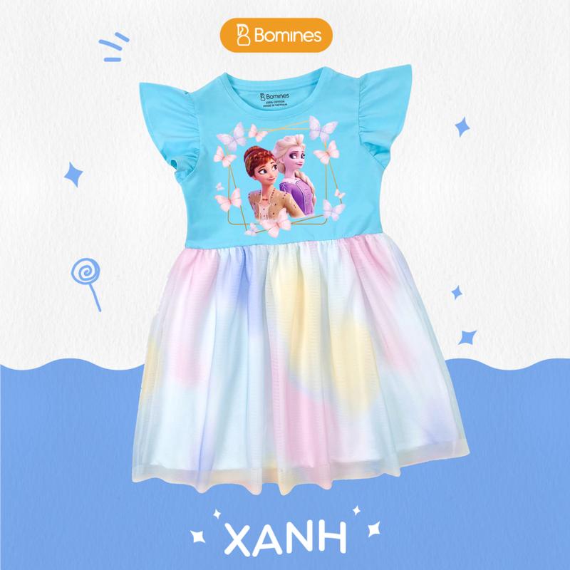 Product Introduction of Váy bé gái công chúa Elsa Bomines, đầm tutu phối lưới mềm mịn cho bé 3- 12 tuổi, 13kg - 36kg DTNLUOIELSAOVUONG 11