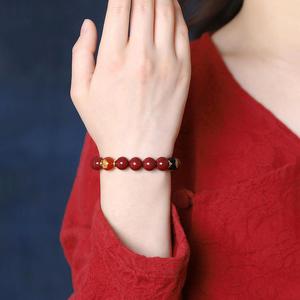 Gelang Tangan Zodiak, Tahun Zodiak, Rekaan Dua Belas Cinnabar, Gelang Tangan Tunggal Hati Sutra, Gaya Pasangan, Jimat Bertuah, Gelang, Warna Pasir Ungu dan Emas Bangles Bracelets Jewelry
