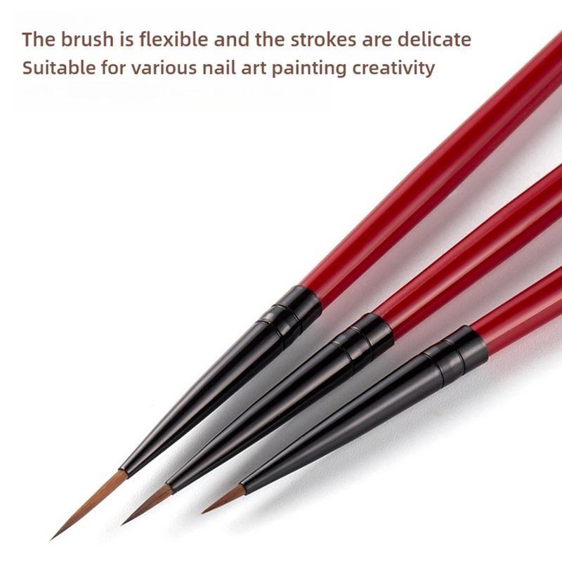 3Pcs/Set 5/7/11mm Nail Art Line Brush UV Painting Drawing Flowder Detailing Thin Liner Sripe Grid Pen DIY Manicure Tools 4