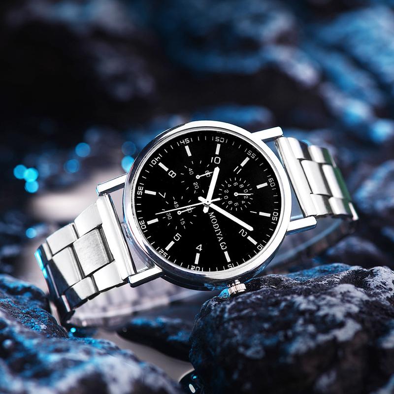 Product Introduction of Men Casual Stainless Steel Mesh Belt Watch Simple Dial Quartz Watch Round Dials Business Wristwatch Erkek Kol Saati Reloj Hombre 6