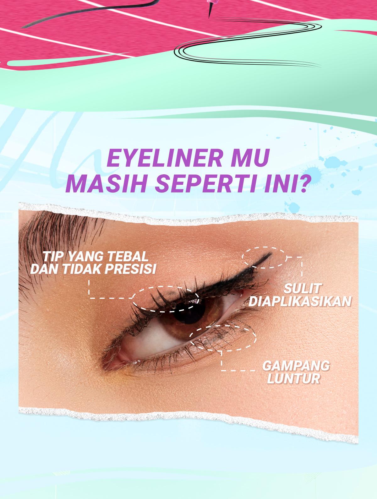 DAZZLE ME Lock & Wing! Duo Eyeliner Series Hyper Stay and Hyper Slim Smudgeproof Transferproof Waterproof Eyeliner Expert Tip