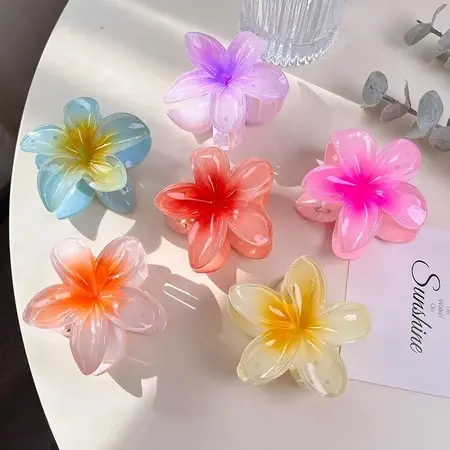 Jepit Rambut Korea Jedai Bunga Kamboja Wanita Elegan High Quality Motif Baru Clips 8CM 1