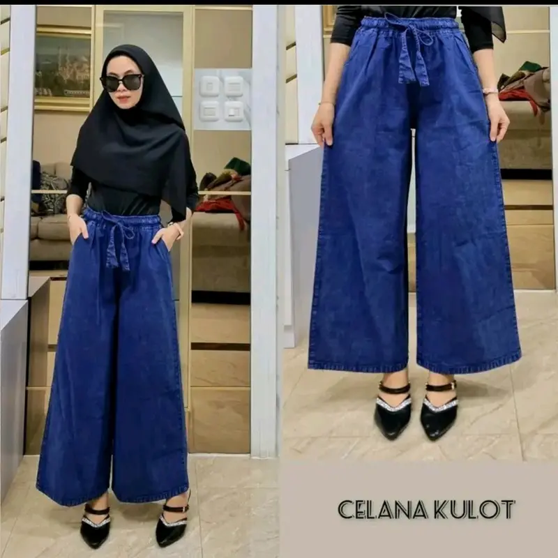Daily Kulot Jeans Standar Jumbo Pinggang full Karet Muat BB 95 kg 3