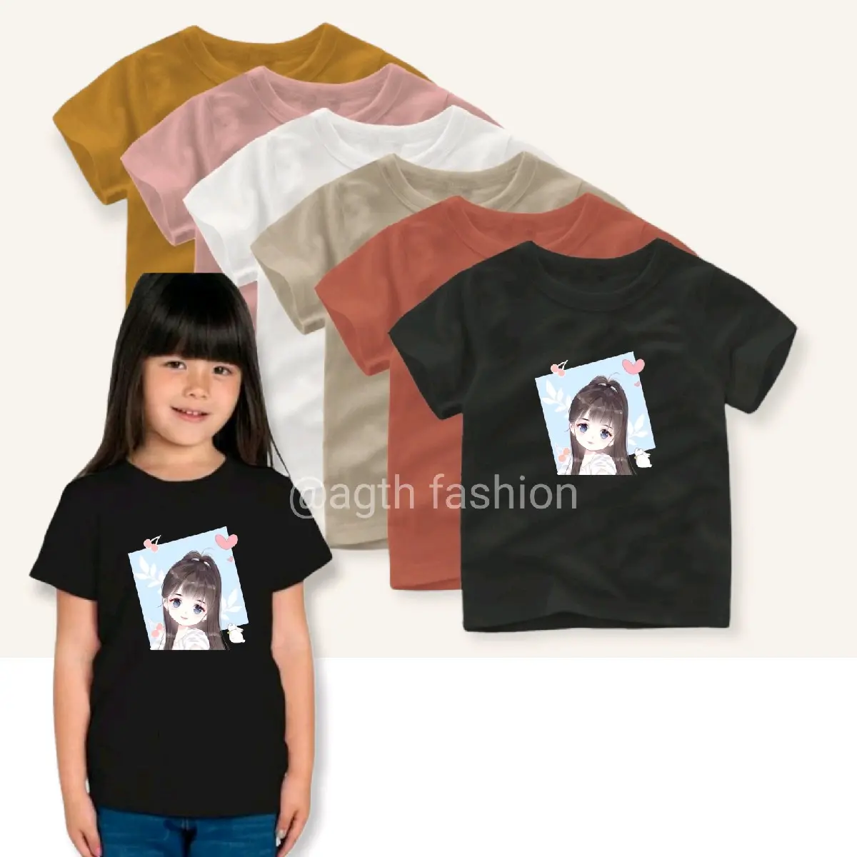 70rb dapat 6 kaos anak cewek cowok ideal 2-10 tahun Perempuan