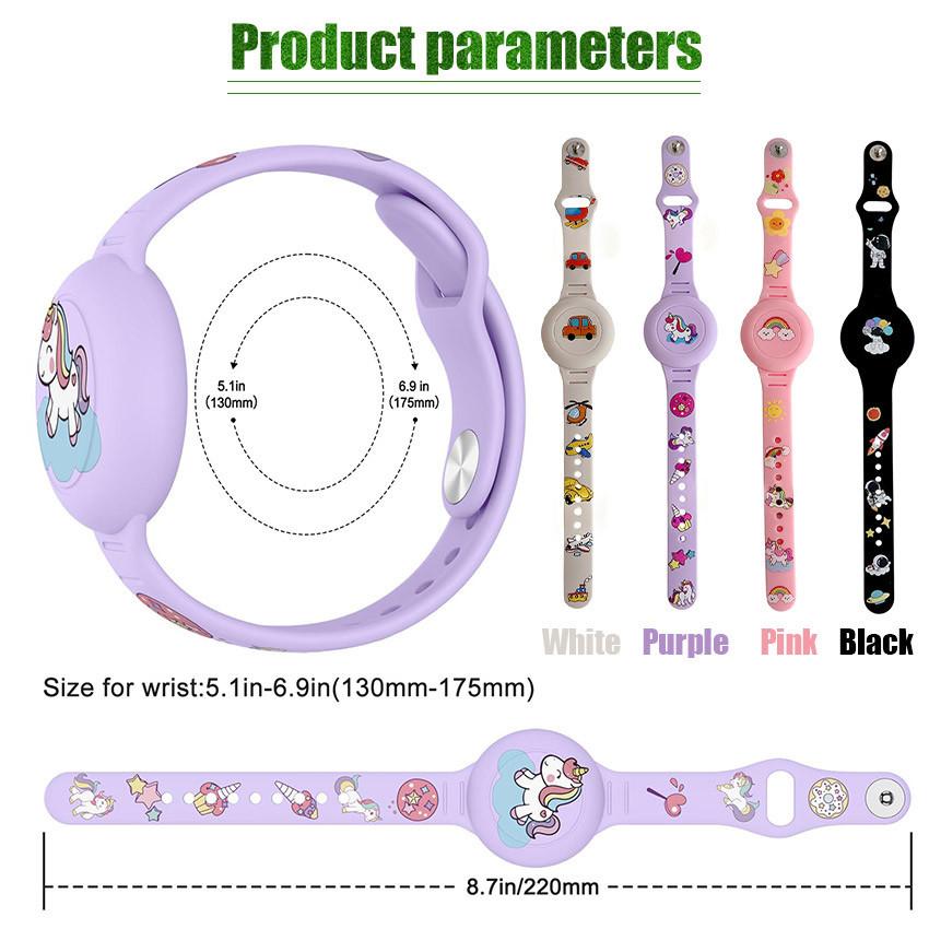 Gelang Anak AirTag Silikon Anti Hilang Strap GPS Universal Tahan Air Nyaman Untuk Pelacak AirTag Google Tag Hewan Peliharaan