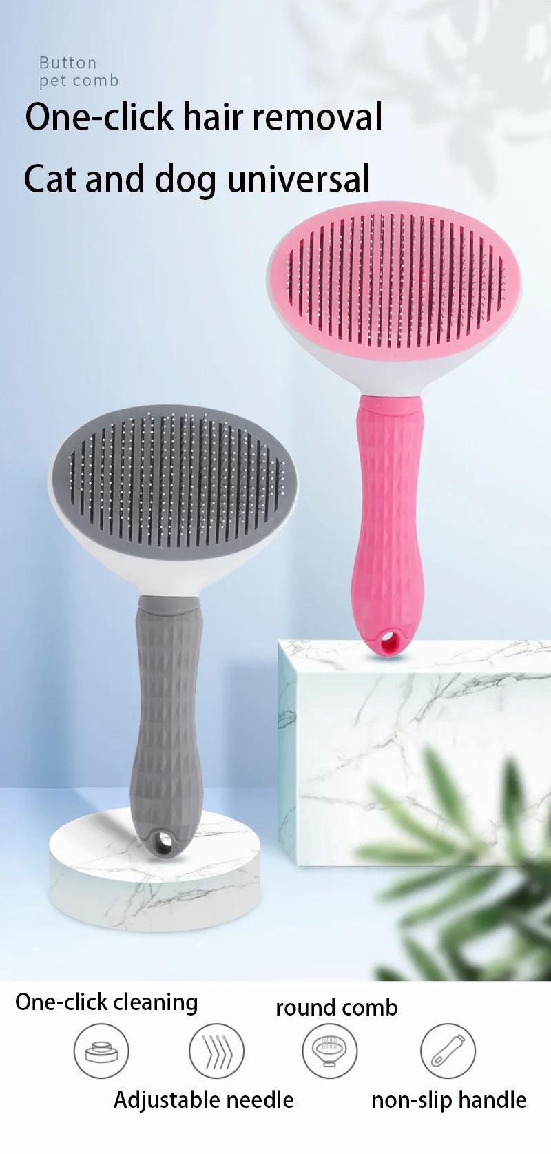 Product Introduction of Pet dog hair brush cat comb grooming and care cat brush stainless steel comb for long hair dogs cleaning pets dogs accessories 2