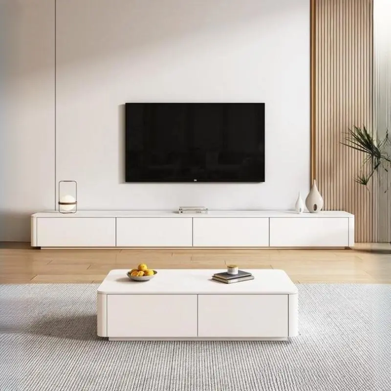 [Free Installation] TV Cabinet Home Floor Standing Storage Cabinet Solid Wood Coffee Table TV Cabinet Combination