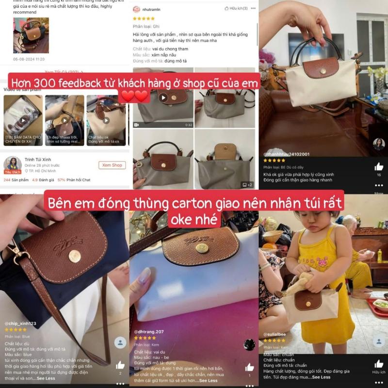 [ Hỏa Tốc SG ] Túi Xách mini LC Chất Vải Dù Quai Da Kèm Bộ Móc Dày Dặn [ CHUẨN LOẠI 1 ] Nữ Bag❤️ 3