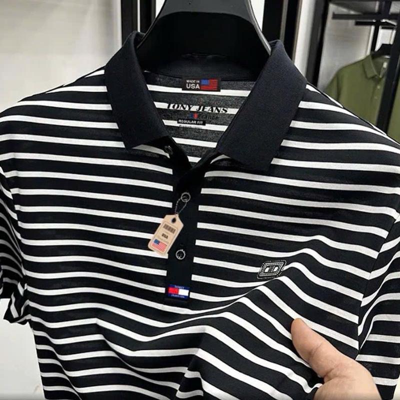 Áo Polo Nam Nữ Cá Tính, dòng Polo Trơn, kẻ cá tính Cổ Tròn, Áo cotton thấm hút mồ hôi, Shirt Ngắn Tay 3