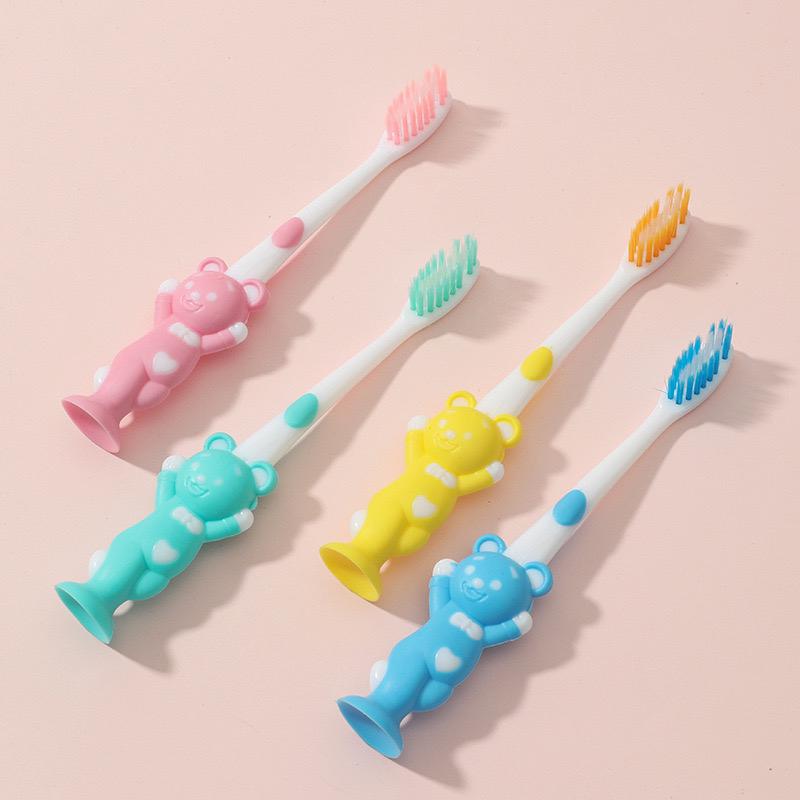 Product Introduction of Set 4 Bàn Chải Đánh Răng Hình Gấu Đáng Yêu Cho Bé | Bàn Chải Đánh Răng Trẻ Em Lông Mềm Mịn Không Gây Đau Voi 1