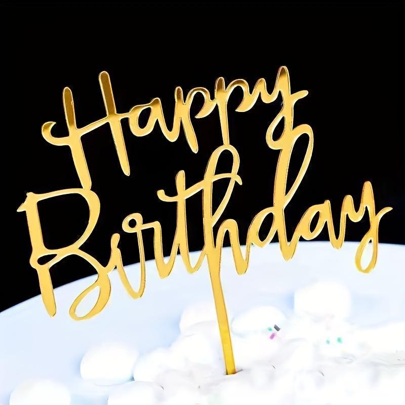 Product Introduction of Happy Birthday Cake Topper, 10pcs/set Acrylic Cake Topper, Cake Decoration Supplies for Birthday Party, Party Supplies 0