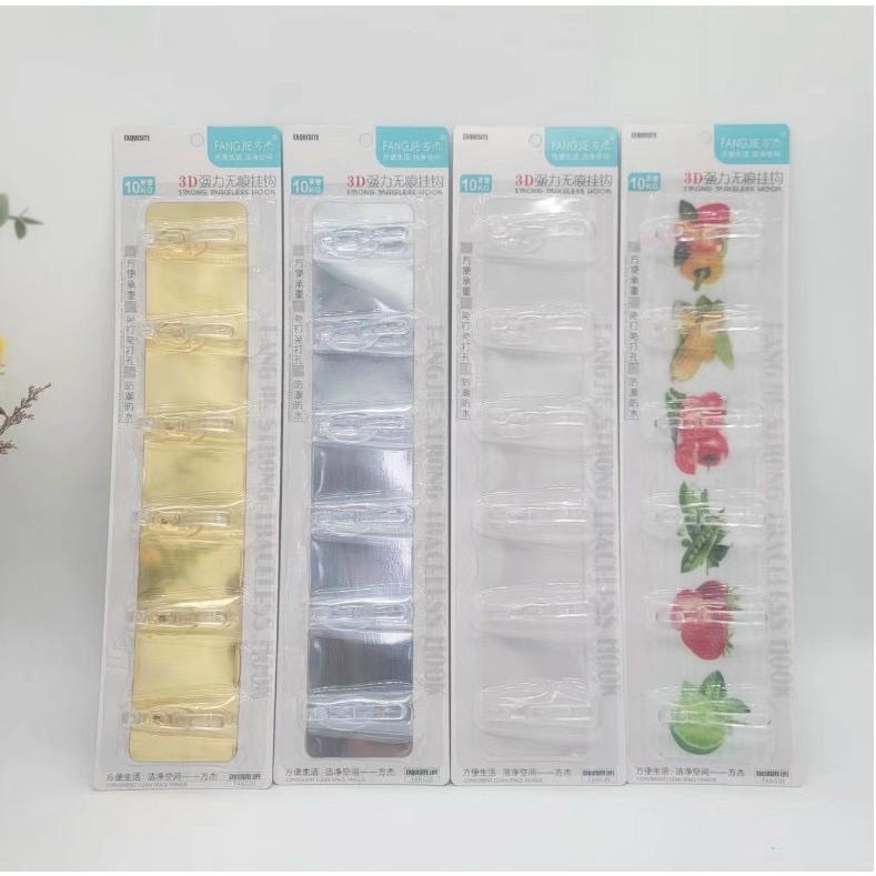 Thanh 6 Móc dán tường Siêu Dính Dán Tường Nhà Tắm,Nhà Bếp, Tủ Quần Áo - Móc dánh-473 tường treo quần áo 3