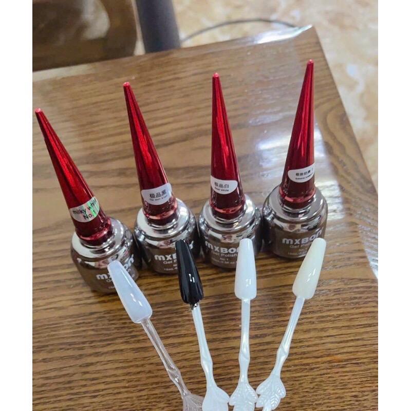 Sơn gel mxbon lẻ màu trắng , đen, nước gạo, trắng sữa