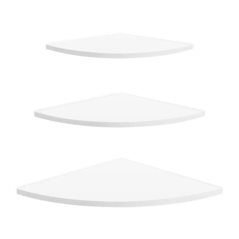 3Pcs Floating Corner Shelf Wall Mounted Storage Rack Bookshelves Home Furniture Office Decor 3