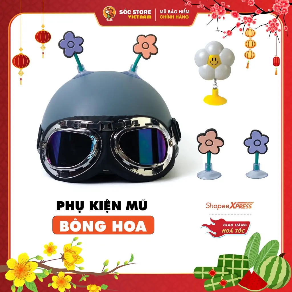Bông hoa gắn mũ bảo hiểm xinh xắn, đáng yêu từ socstore vietnam Mũ bảo hiểm an toàn xe máy cưỡi mũ bảo hiểm