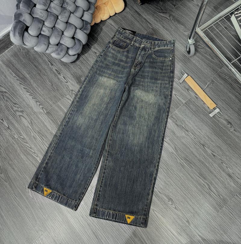 Product Introduction of (95cm) M24 Quần Jean Nữ  Suông Rông Nấm Trơn QC . Jean ko giãn . Đủ Size S/M/L - Women Pants Voi quan  boong 35